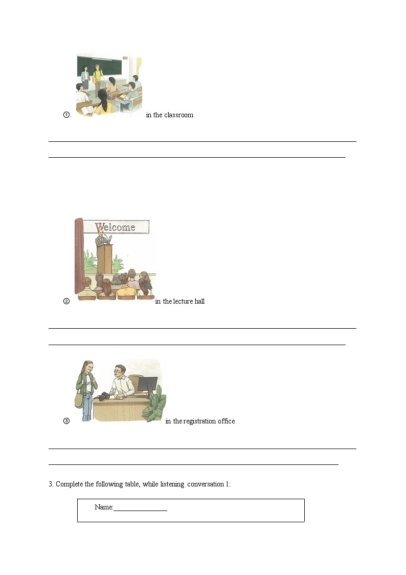 高中英语必修一   Welcome unit Period 1 Listening&Speaking&Talking 导学案02