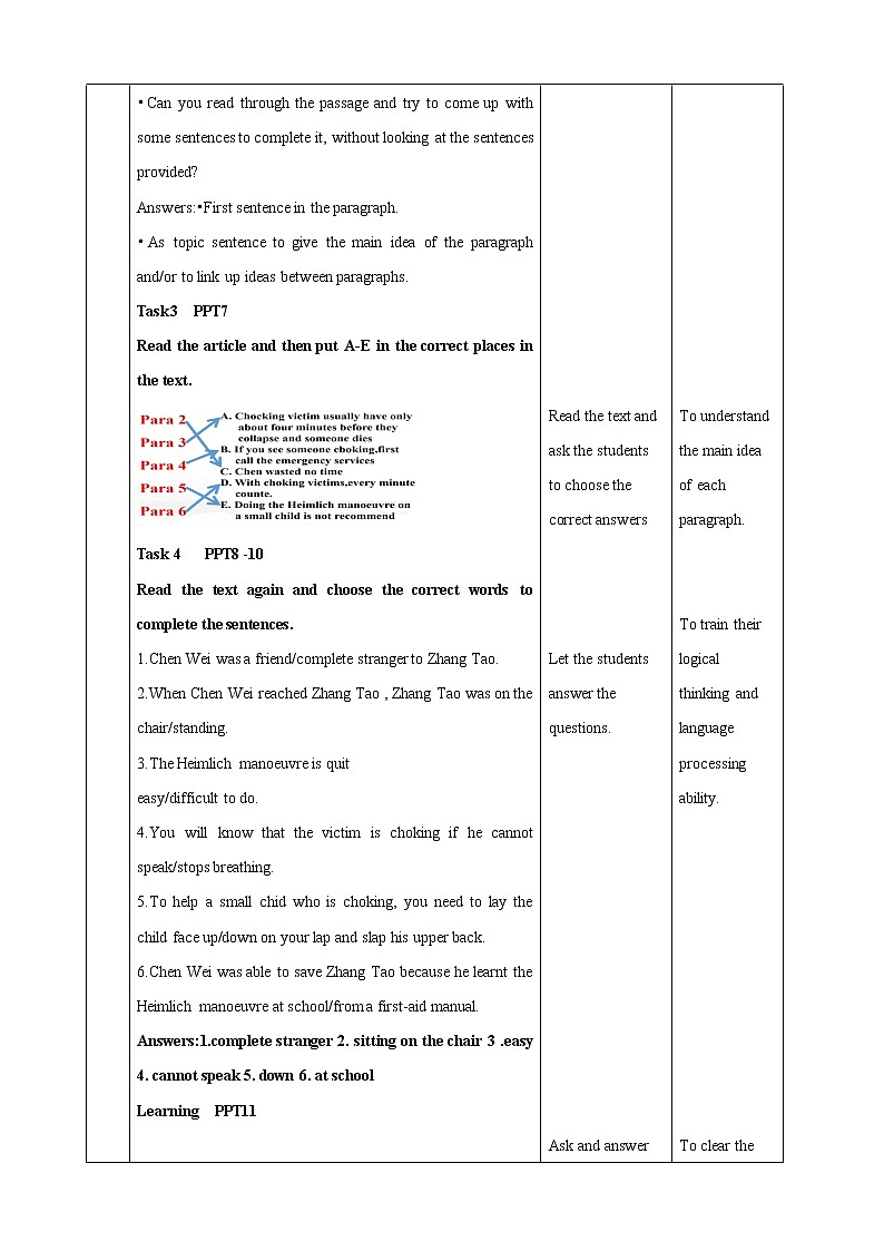 Unit 5 First Aid Period 5   教案第3页