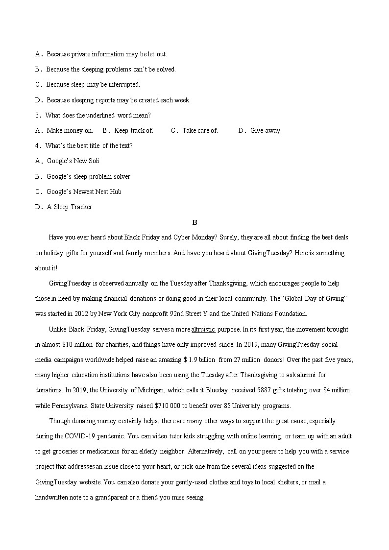 【备战2023高考】英语全复习——第13讲《阅读理解主旨大意题》练习（全国通用）02