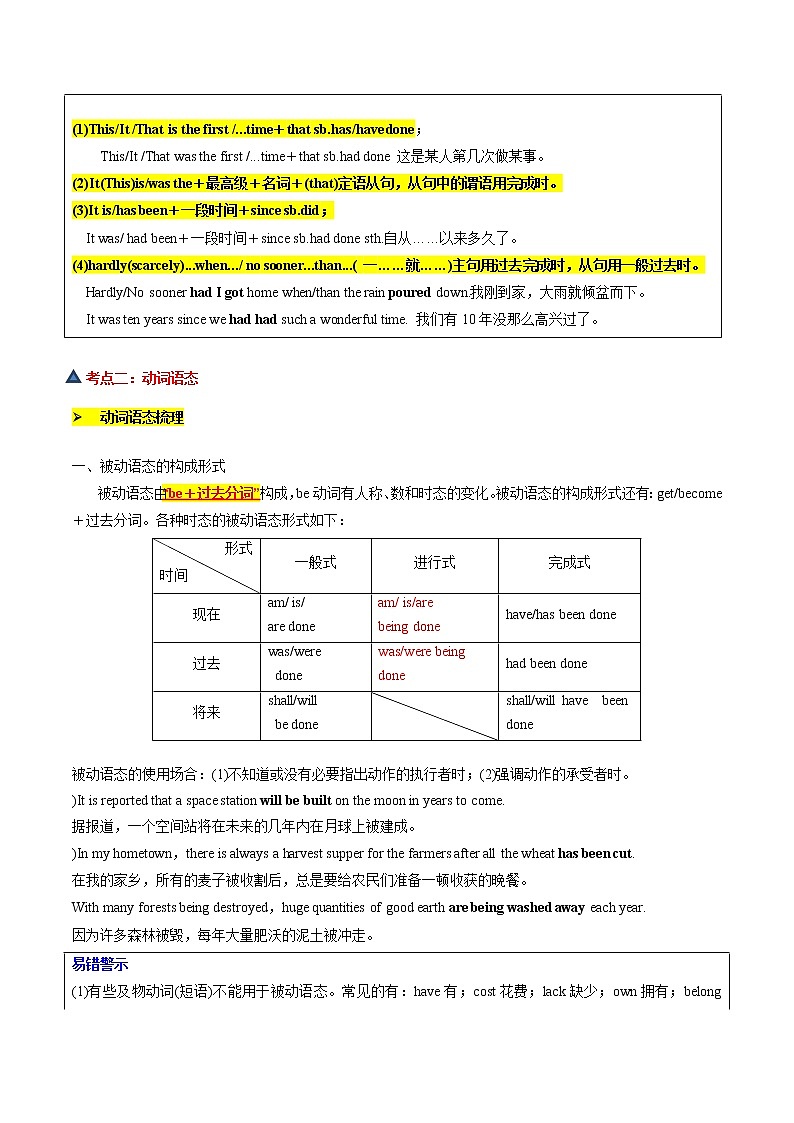 【备战2023高考】英语全复习——专题01：动词时态语态用法梳理梳理-精讲精练（上海用）（原题版）第3页