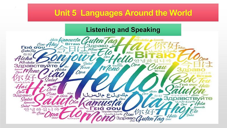 人教版（2019）必修第一册 Unit 5 Languages Around the World Listening and Speaking 课件01