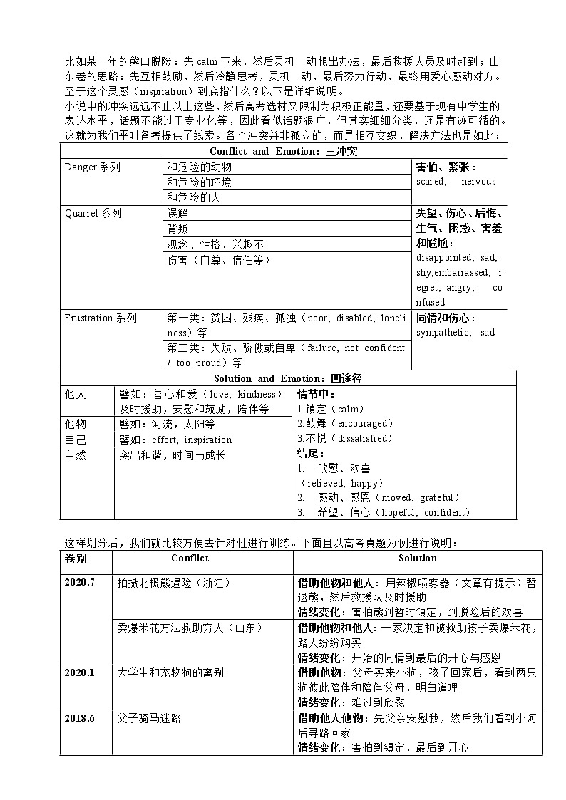 高考英语书面表达读后续写写作技巧和思路 教案03