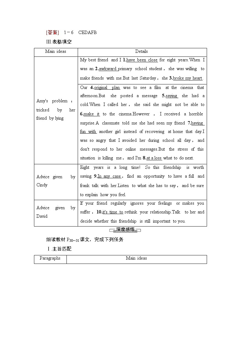 译林版高中英语必修第一册UNIT3理解课文精研读课件+学案02
