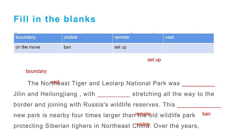 人教版选择性必修第一册 Unit 3 Fascinating Parks Learning about language 课件第6页