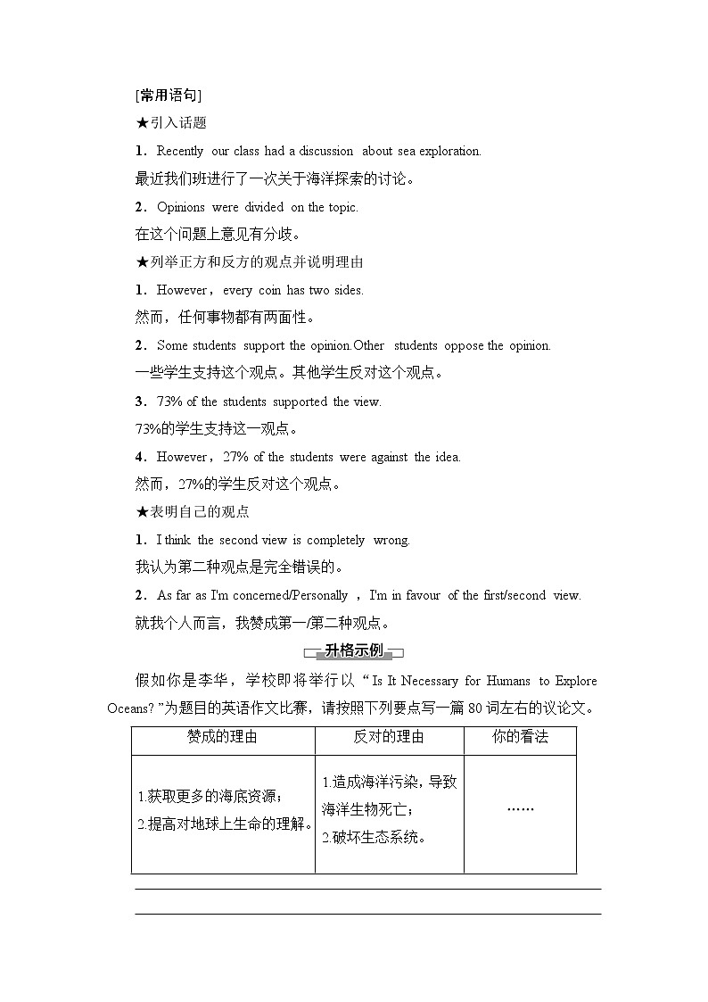 人教版高中英语选择性必修第四册UNIT 3 表达 作文巧升格课件+学案02