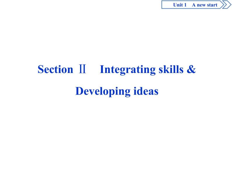 Unit 1 A New Start   Section Ⅱ　Integrating skills & Developing ideas(PPT课件)01