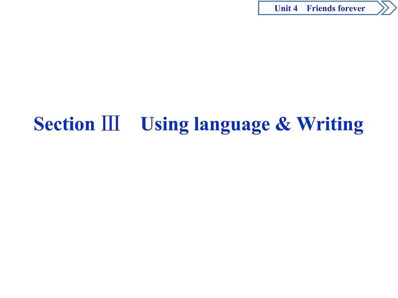 Unit 4 Friends Forever Section Ⅲ　Using language & Writing(PPT课件)01