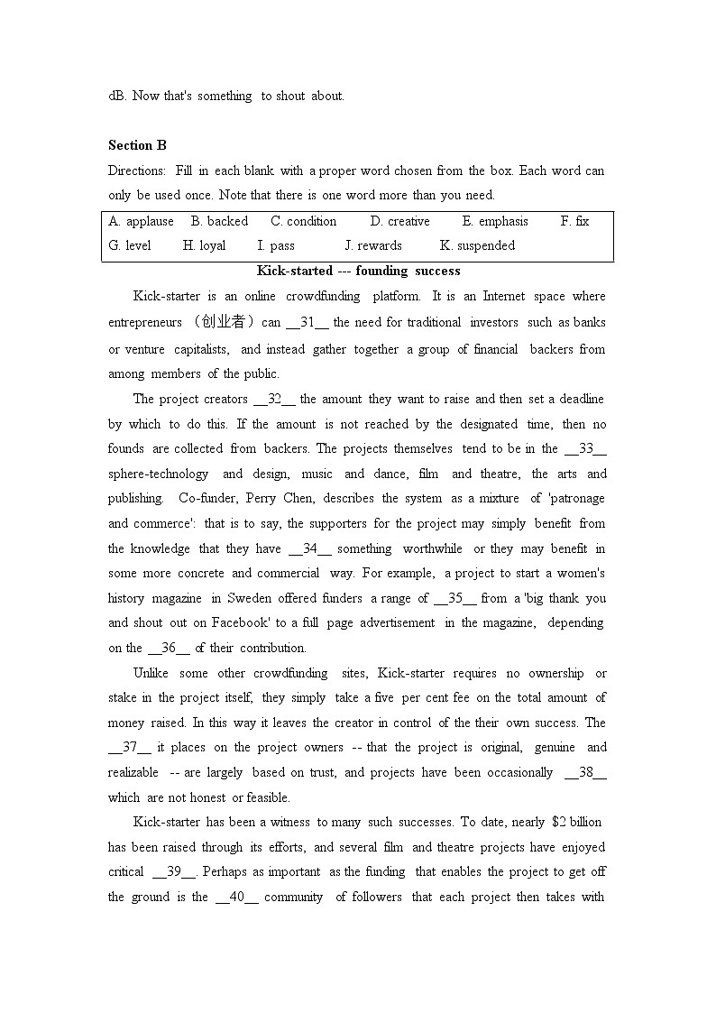 上海市西郊中学2021-2022学年高三上学期期中考试英语试卷+02