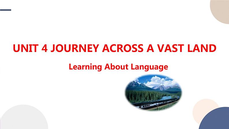 Unit 4 Journey Across a Vast Land（Learning About Language语法课）课件PPT01