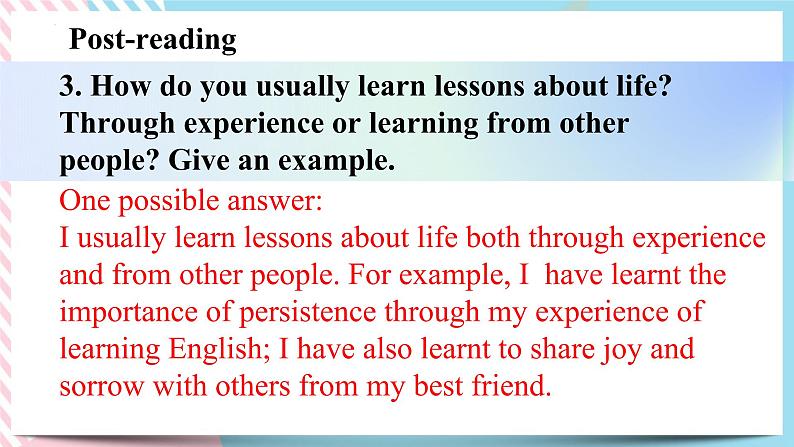 Unit 2 Lessons in Life Understanding ideas 课件07