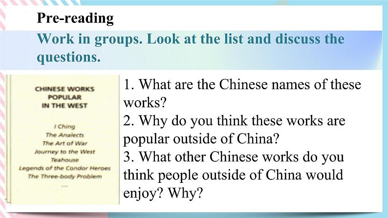 Unit 3 The World Meets China Developing ideas — reading 课件04