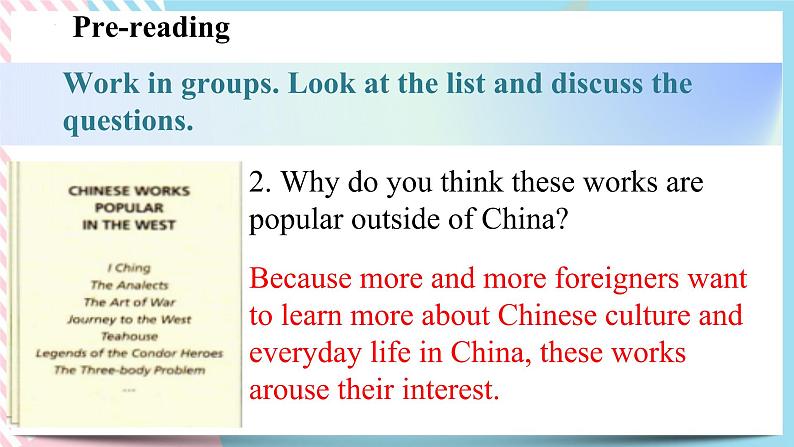 Unit 3 The World Meets China Developing ideas — reading 课件06