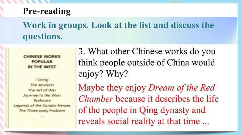 Unit 3 The World Meets China Developing ideas — reading 课件07