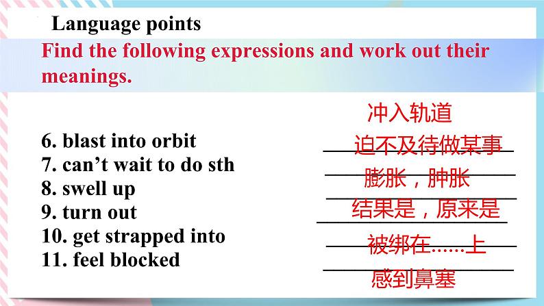 Unit 6 Space and Beyond  Developing ideas 语言点课件07