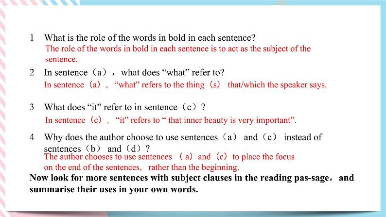 Unit 1 Face values  Using language(1)课件03