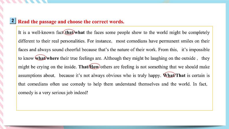 Unit 1 Face values  Using language(1)课件05