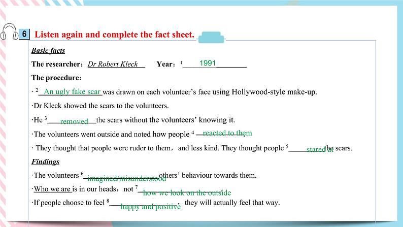 Unit 1 Face values  Using language(2)课件05