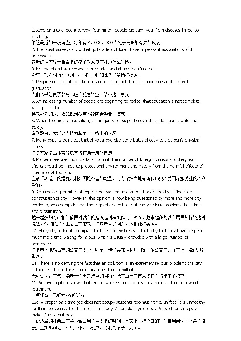 英语-英语写作经典200句型必看第1页