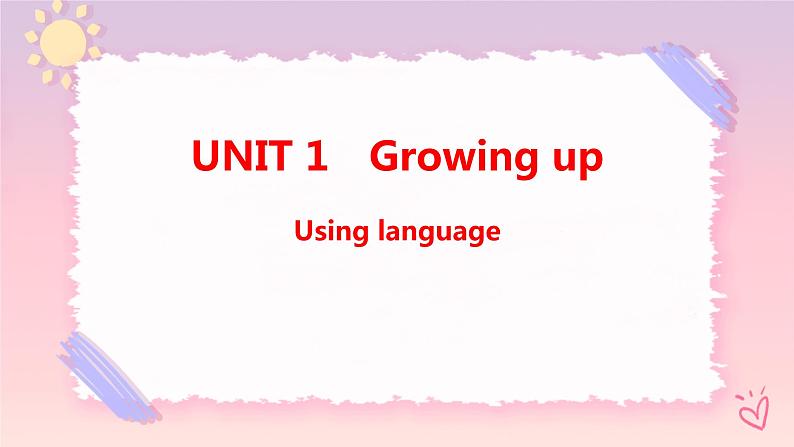 Unit 1 Growing up Using language 课件第1页