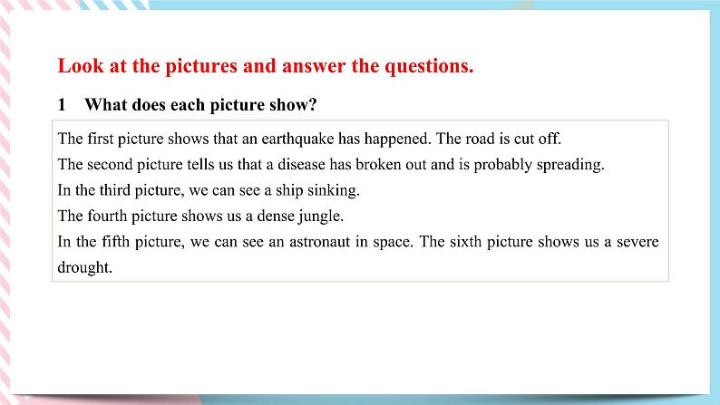 Unit 6 Survival Starting out & Understanding ideas课件04