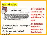 Unit 6 The Media Lesson 1 From Page to Screen Reading 課件高中英語北師大版選擇性必修第二冊
