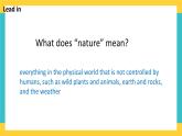 Unit 5 Humans and nature Lesson 1 Topic talk-課件-高一英語北師大版（2019）必修2