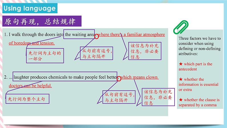 Unit 1 Laugh out Loud! Using language高二英语上学期（外研版2019选择性必修第一册）课件PPT03