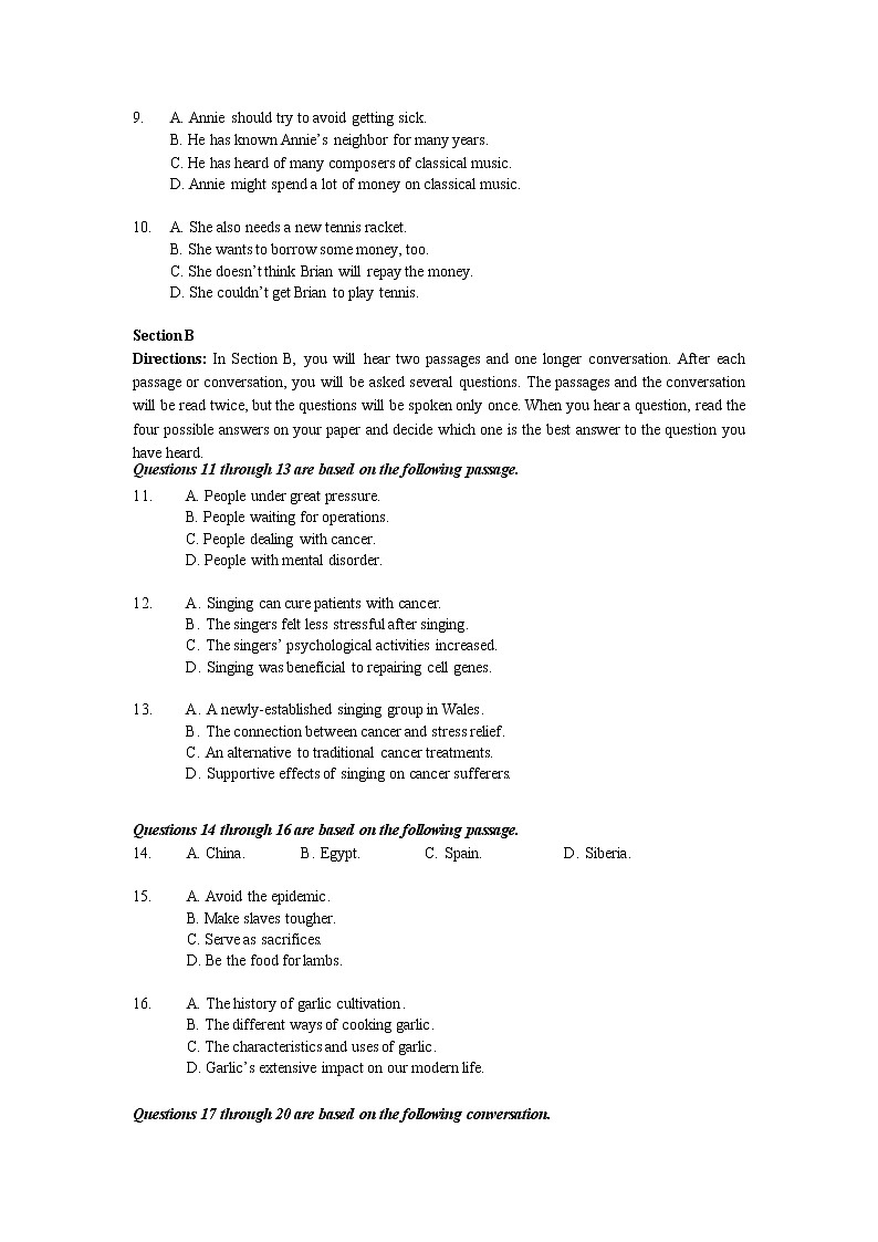 奉贤区 2022-2023学年度第一学期高三年级一模英语考试含答案02