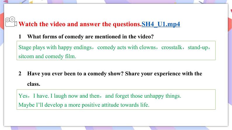 Unit 1 Laugh out loud Starting out & Understanding ideas课件第4页