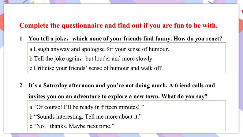 Unit 1 Laugh out loud Starting out & Understanding ideas课件第5页