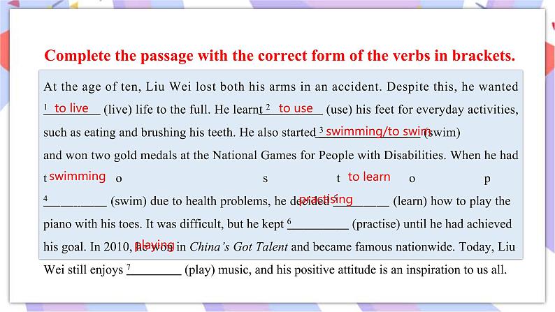 Unit 2 Onwards and upwards Using language(1)课件05