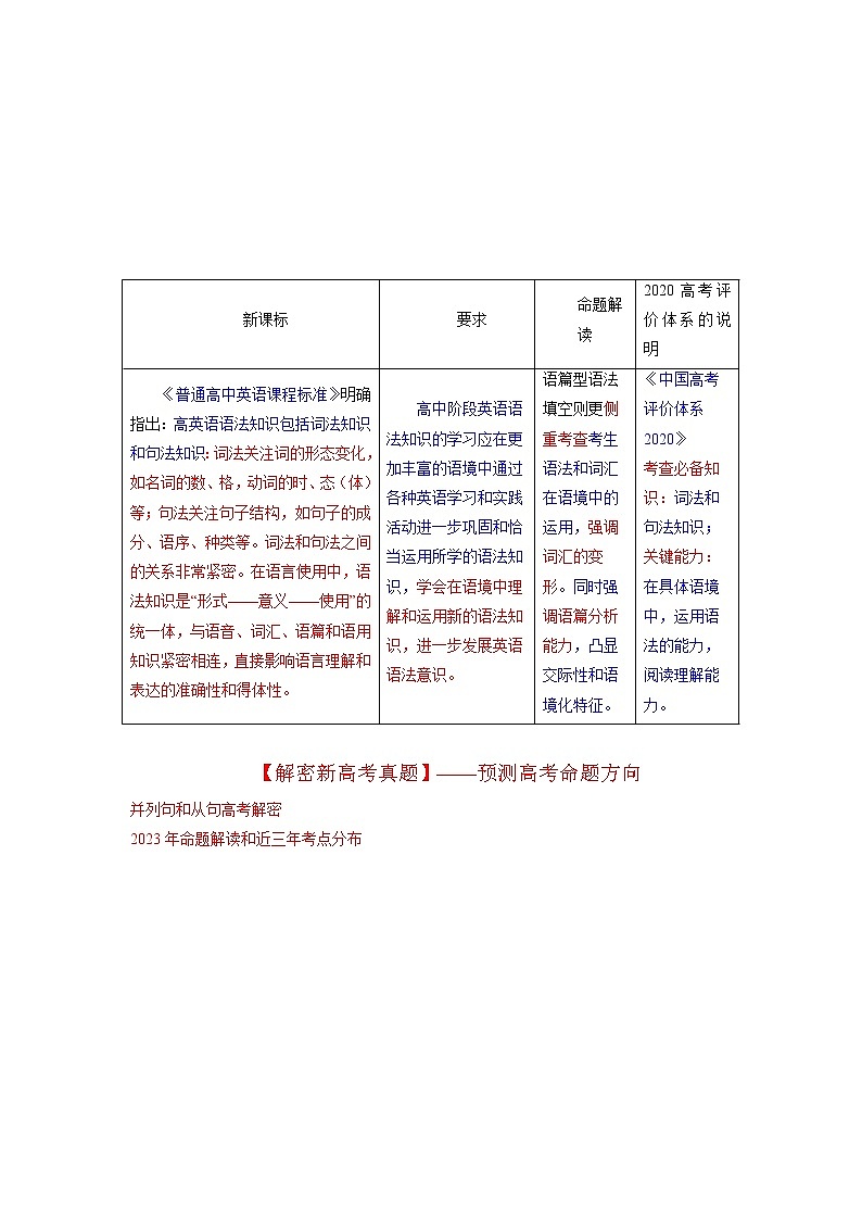 2023年高考英语二轮复习教案（新高考专用）语法填空05并列句及从句（Word版附解析）02