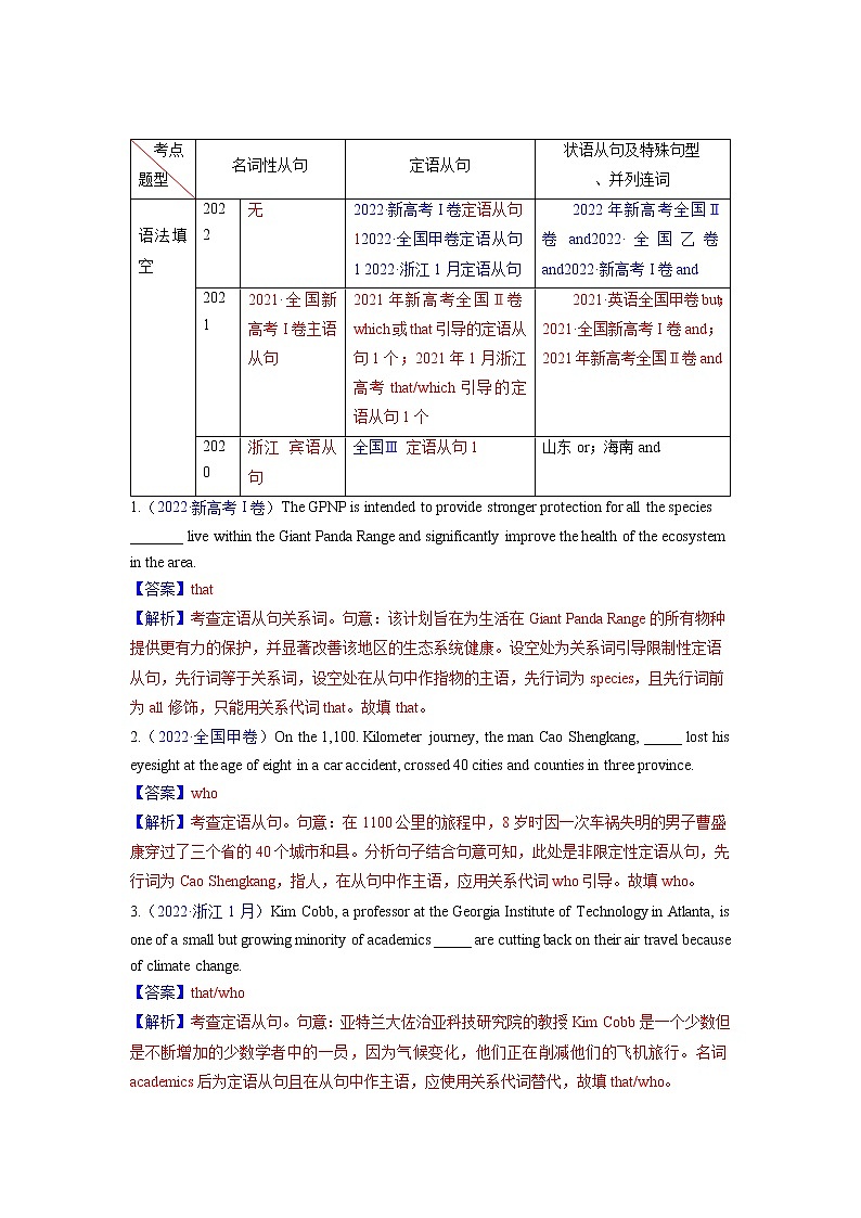 2023年高考英语二轮复习教案（新高考专用）语法填空05并列句及从句（Word版附解析）03