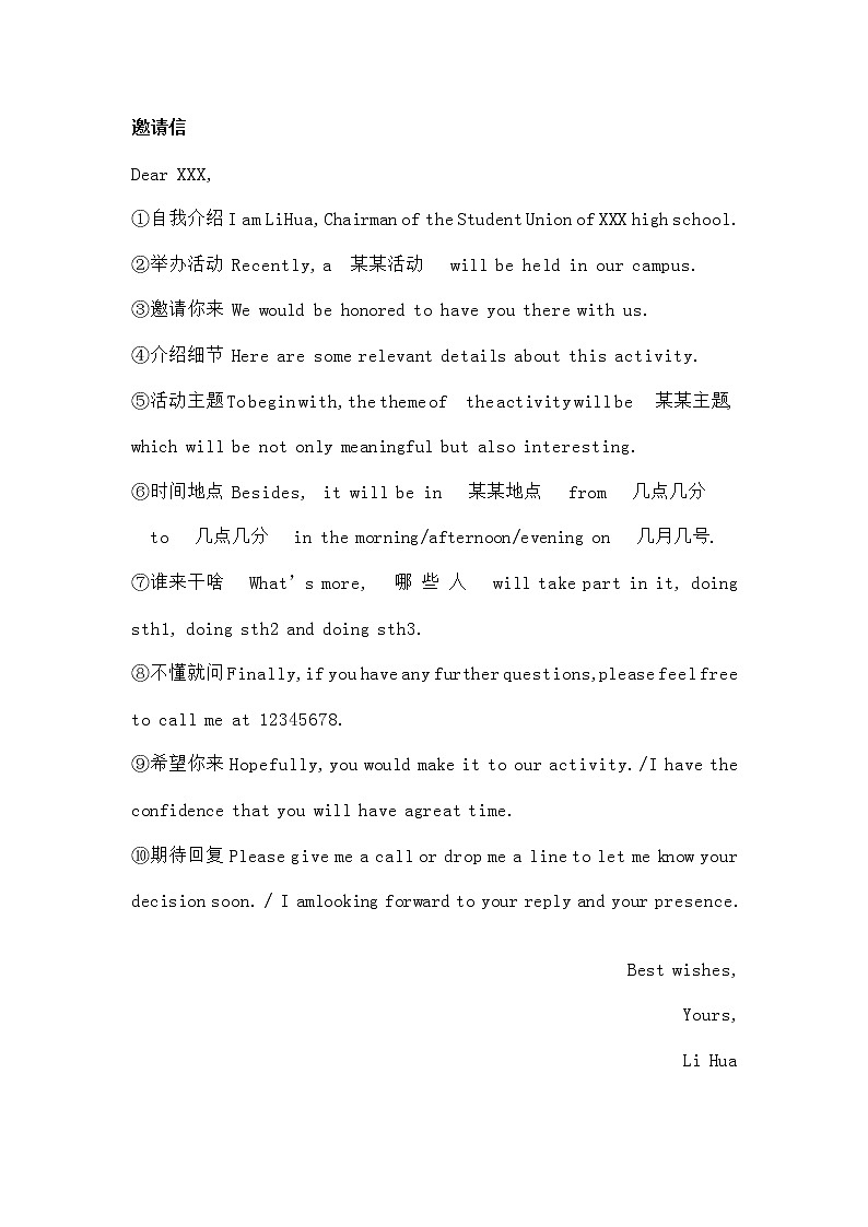 高考英语作文模板01