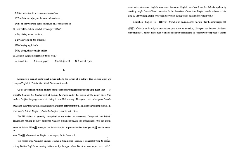 2022-2023学年山西省太原市晋源区高一上学期期中英语模拟测试卷含答案03