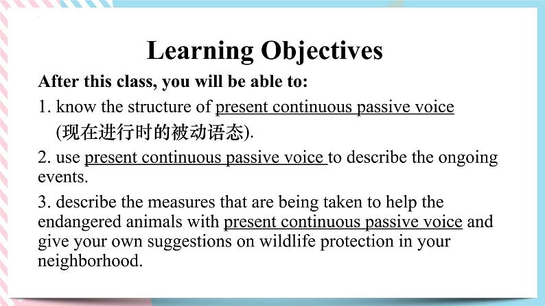 Unit 2 Wildlife Protection Discovering useful structure 课件02