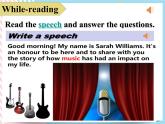 Unit 5 Music  Reading for Writing 課件