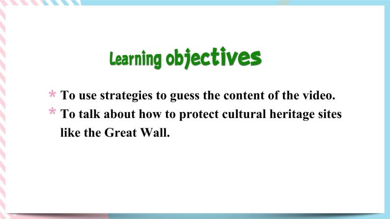 Unit 1 Cultural Heritage Video Time 课件02