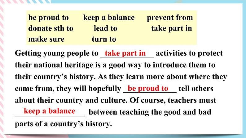 Unit 1 Cultural Heritage Assessing Your Progress 课件05