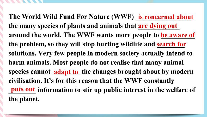 Unit 2 Wildlife ProtectionAssessing Your Progress 课件第8页