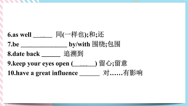 Unit 4 History and traditionds Assessing Your Progress & Video Time 课件07