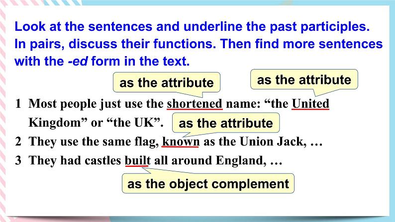 Unit 4 History and traditions Discovering Useful Structures 课件05