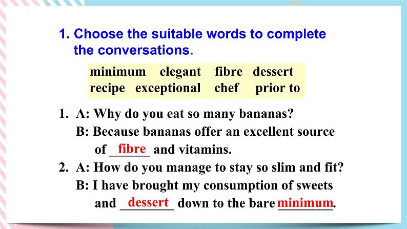 Unit 3 Food and Culture  Assessing your progress and Workbook 课件03