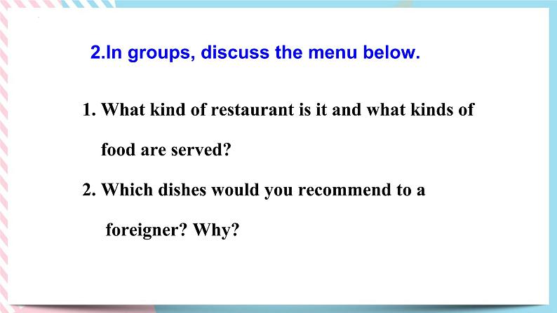 Unit 3 Food and Culture  Using language 课件04