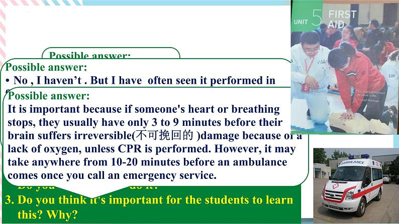 Unit 5 First Aid  Reading and Thinking 课件04