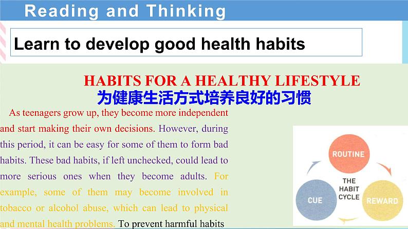 Unit 2 Healthy lifestyle Reading and Thinking 课件第3页