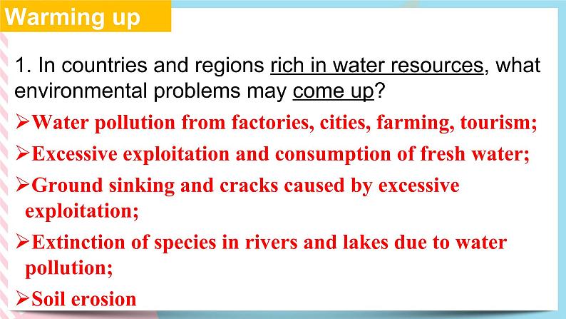 Unit 3 Environmental Protection Using language 课件03