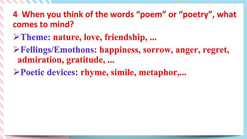 Unit 5 Poems Reading and Thinking 课件05