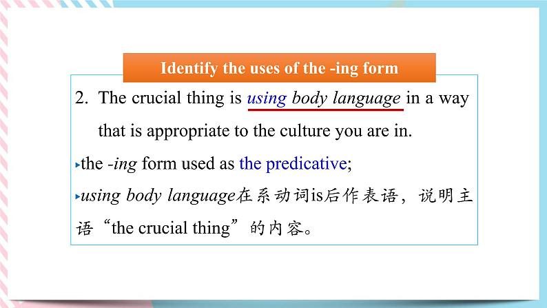 Unit 4 Body Language  Learning About Language 课件08