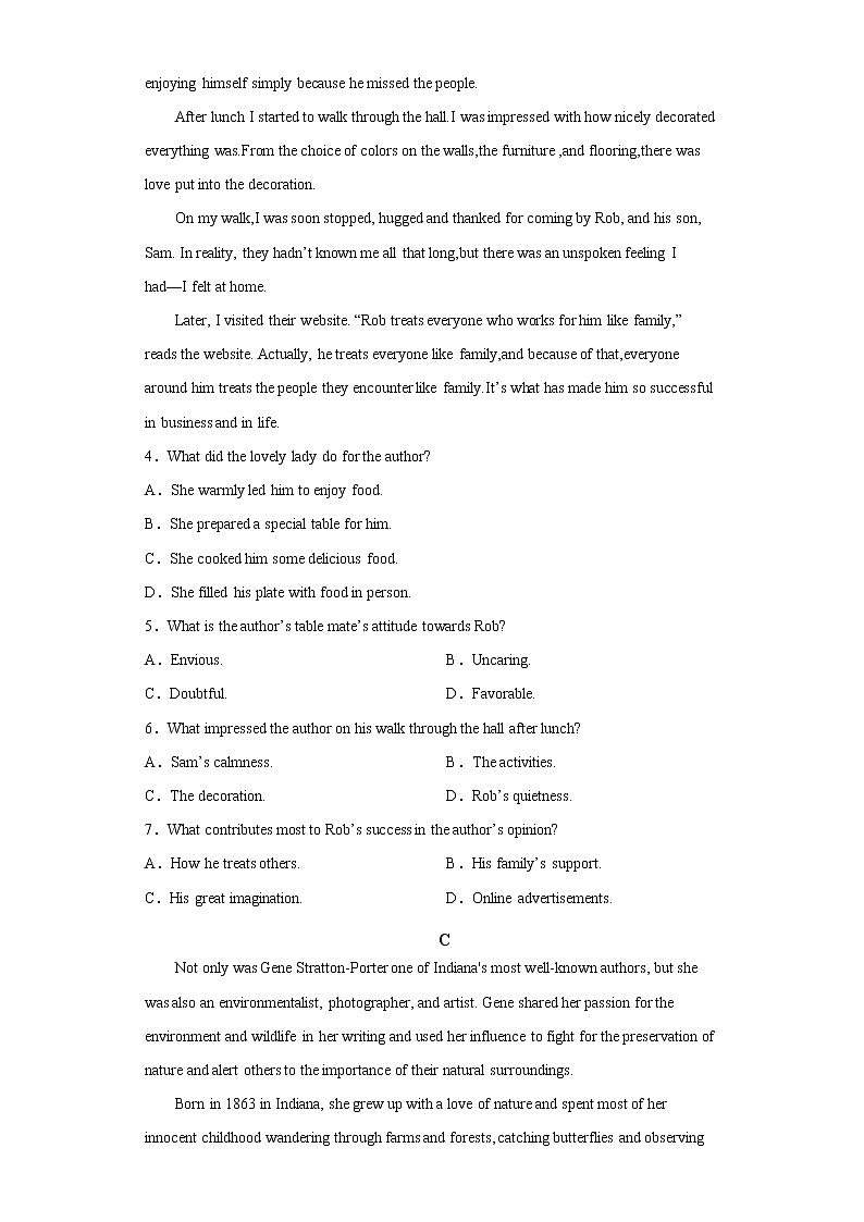 2023大连庄河高级中学高二上学期12月月考英语试题（A卷）含答案第3页
